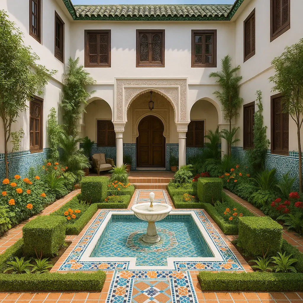 ai-garden-design-style-Moroccan Riad